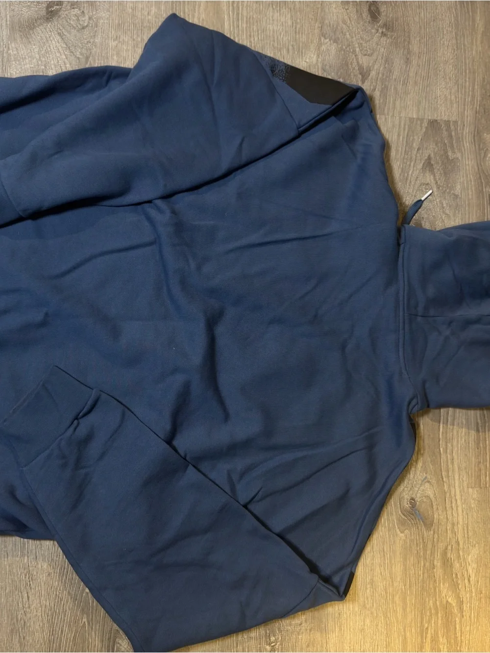 adidas Navy Blue Hoodie with Black Trefoil Label